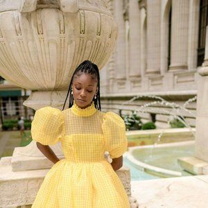 Selkie Buttercream Gingham Royal Puff XXL